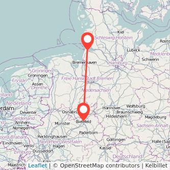 Cuxhaven Bielefeld Mitfahrgelegenheit Karte