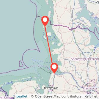 Cuxhaven Sylt-Ost Bus Karte