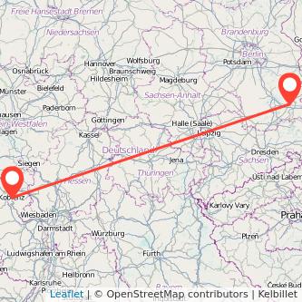 Cottbus Koblenz Mitfahrgelegenheit Karte