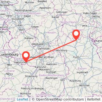 Coburg Zweibrücken Mitfahrgelegenheit Karte