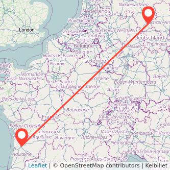 Clausthal-Zellerfeld Bordeaux Bus Karte