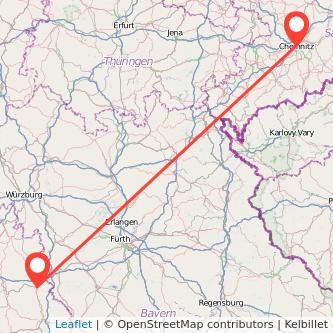 Chemnitz Crailsheim Mitfahrgelegenheit Karte