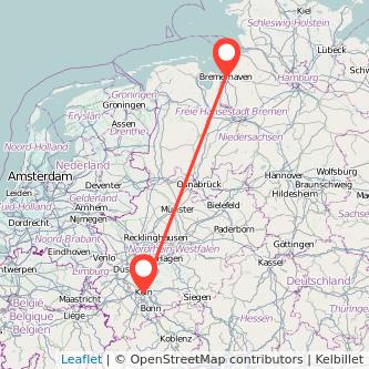 Bremerhaven Köln Mitfahrgelegenheit Karte