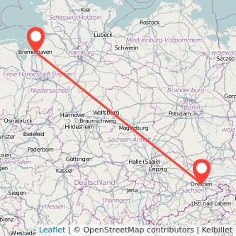 Bremerhaven Dresden Mitfahrgelegenheit Karte