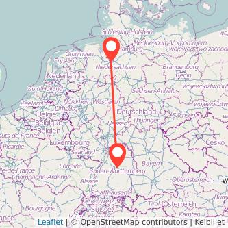 Bremen Stuttgart Mitfahrgelegenheit Karte