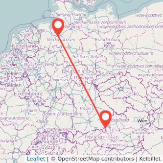 Bremen Salzburg Mitfahrgelegenheit Karte