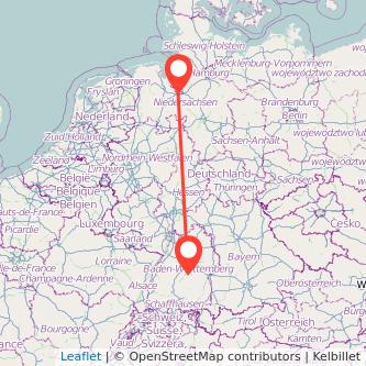 Bremen Reutlingen Mitfahrgelegenheit Karte