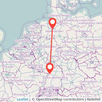 Bremen Karlsruhe Mitfahrgelegenheit Karte