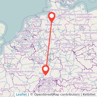 Bremen Freiburg im Breisgau Mitfahrgelegenheit Karte