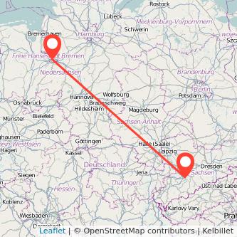 Bremen Chemnitz Mitfahrgelegenheit Karte