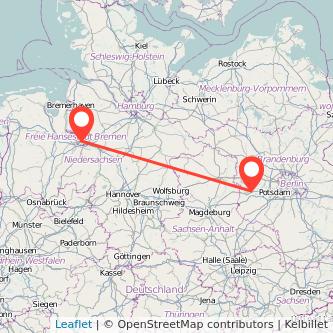 Bremen Brandenburg an der Havel Bahn Karte