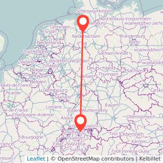 Bremen Zürich Mitfahrgelegenheit Karte