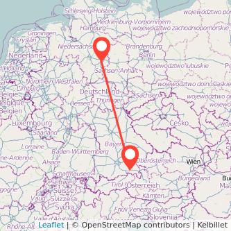 Braunschweig Prien am Chiemsee Bahn Karte