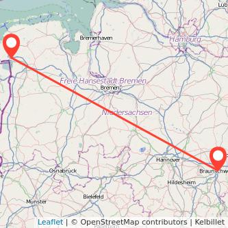 Braunschweig Emden Mitfahrgelegenheit Karte