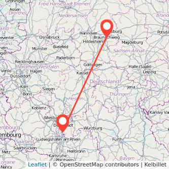 Braunschweig Bensheim Mitfahrgelegenheit Karte