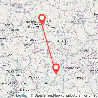 Braunschweig Bayreuth Mitfahrgelegenheit Karte
