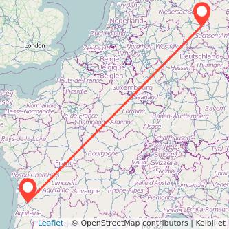 Braunschweig Bordeaux Mitfahrgelegenheit Karte