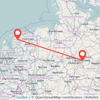 Braunschweig Leeuwarden Mitfahrgelegenheit Karte