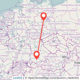 Brandenburg an der Havel Tutzing Bahn Karte