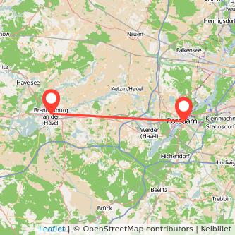 Brandenburg an der Havel Potsdam Bahn Karte