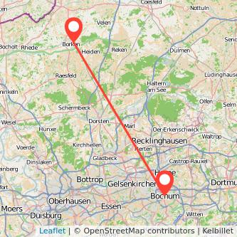 Borken Bochum Mitfahrgelegenheit Karte