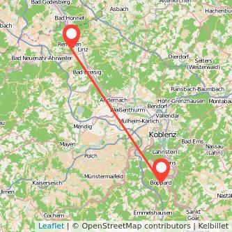 Boppard Remagen Bahn Karte