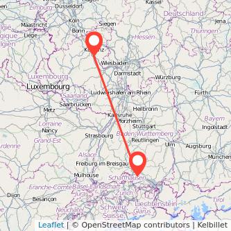 Boppard Radolfzell am Bodensee Bahn Karte