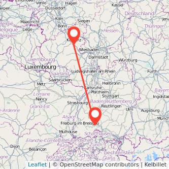 Boppard Donaueschingen Bahn Karte