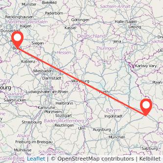 Bonn Plattling Bahn Karte