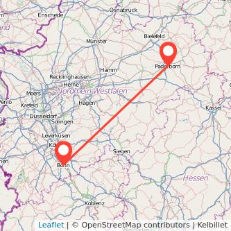 Bonn Paderborn Mitfahrgelegenheit Karte