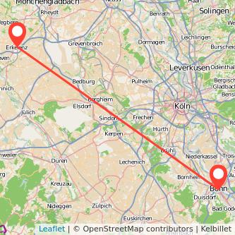 Bonn Erkelenz Mitfahrgelegenheit Karte