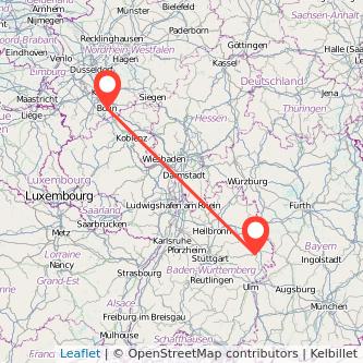 Bonn Aalen Mitfahrgelegenheit Karte