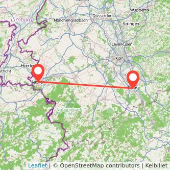 Bonn Aachen Mitfahrgelegenheit Karte