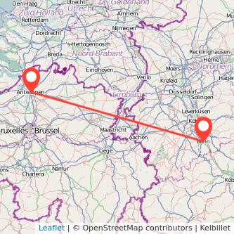Bonn Antwerpen Mitfahrgelegenheit Karte