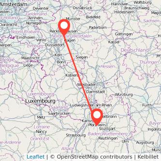 Bochum Pforzheim Mitfahrgelegenheit Karte
