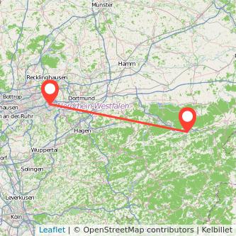 Bochum Meschede Mitfahrgelegenheit Karte