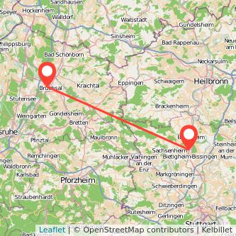 Bietigheim-Bissingen Bruchsal Mitfahrgelegenheit Karte