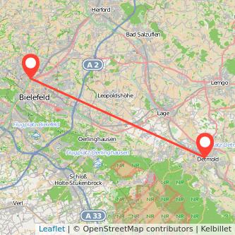 Bielefeld Detmold Mitfahrgelegenheit Karte