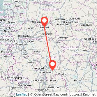 Bielefeld Aschaffenburg Mitfahrgelegenheit Karte