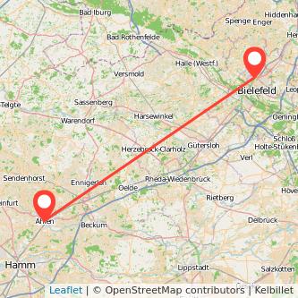 Bielefeld Ahlen Mitfahrgelegenheit Karte