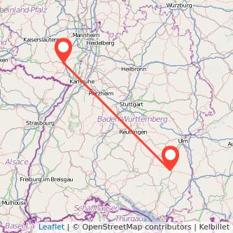 Biberach an der Riß Landau in der Pfalz Mitfahrgelegenheit Karte