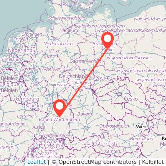 Berlin Stuttgart train map