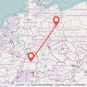 Berlin Leinfelden-Echterdingen Mitfahrgelegenheit Karte