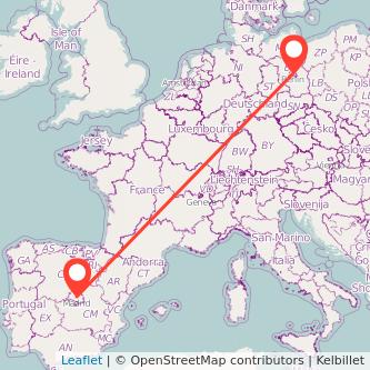 Berlin Madrid bus map