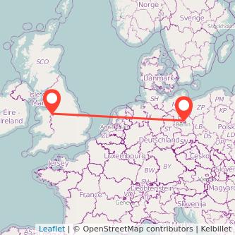 Berlin Wrexham train map