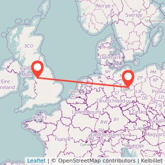 Berlin Wigan train map