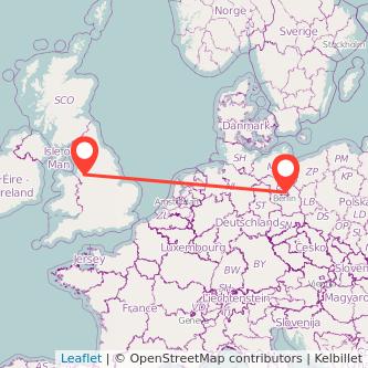 Berlin Warrington train map