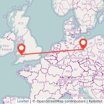 Berlin Swansea train map