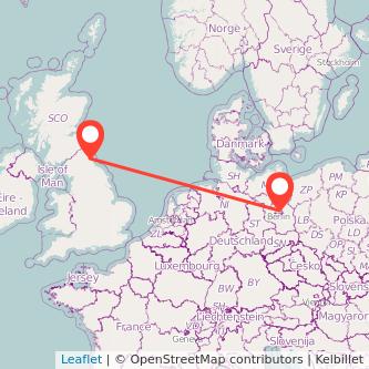 Berlin Newcastle upon Tyne train map