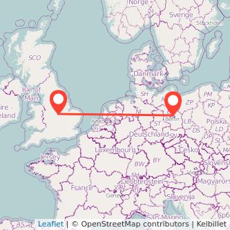 Berlin Leicester train map